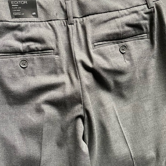 NWT Express 4R Editor Original Flare Leg Low Rise Gray Pants - Picture 6 of 9